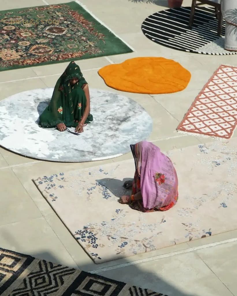 Skilled artisans handcrafted carpet weaving in Bhadohi